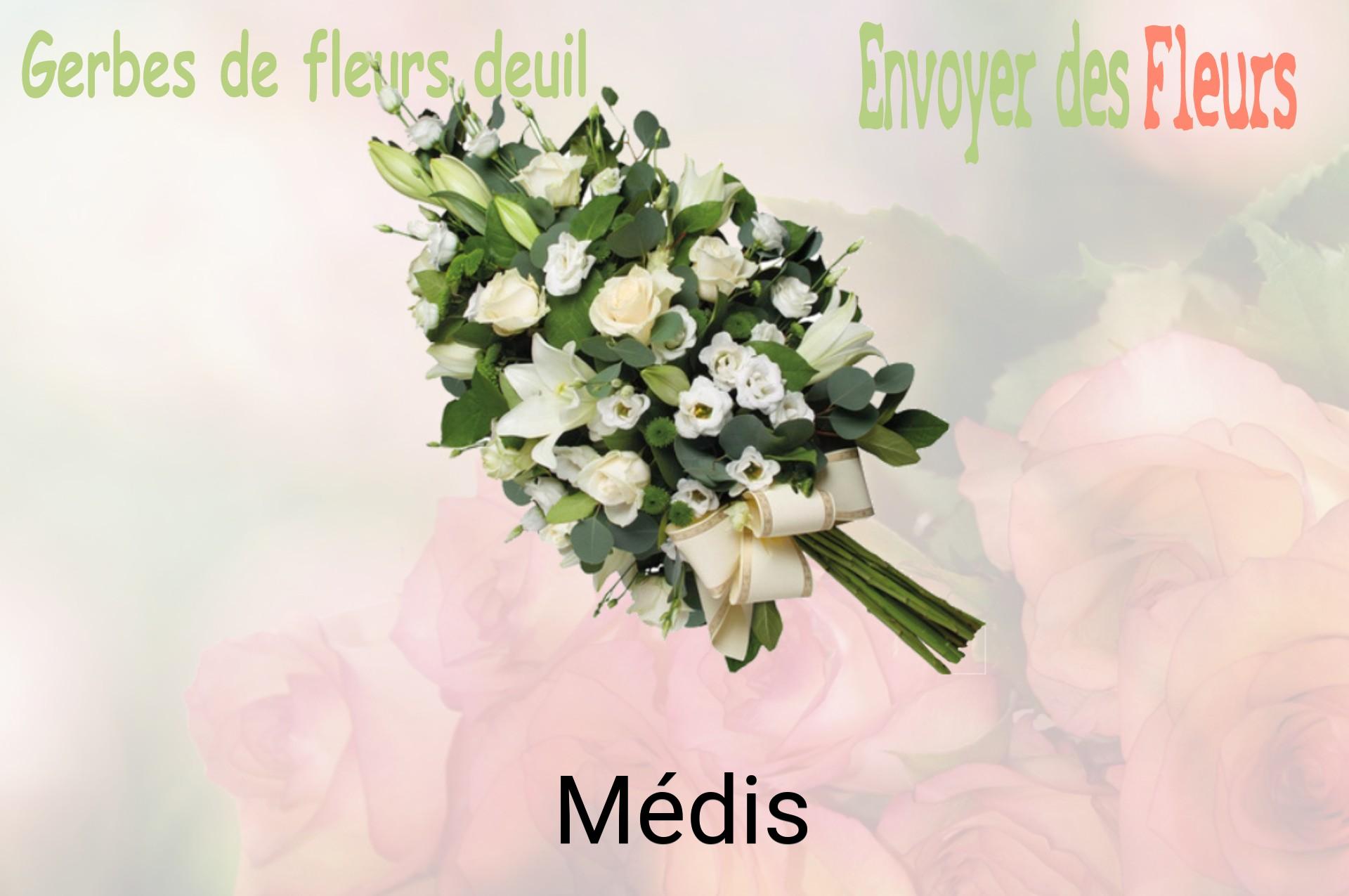 Gerbe de fleurs de deuil livrée à Médis